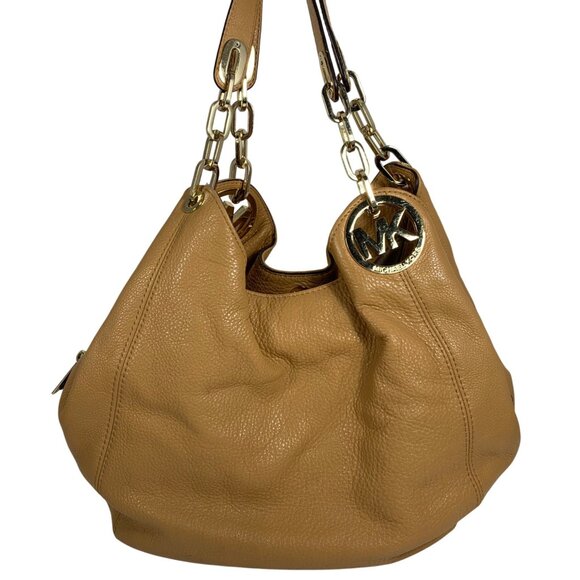 MICHAEL KORS Fulton Large Acorn Brown Leather Slouchy Shoulder Bag Tote VGC - Picture 3 of 13